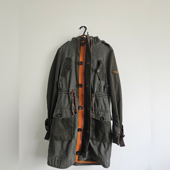 Superdry | Coat -XS Army | Hooded Jacket With Removable Lining - Picture 4 of 9